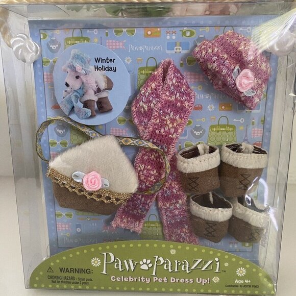 Rare Retired Paw Parazzi Celebrity Pet Dress Up Winter Holiday Clothes Set NEW - Picture 3 of 16